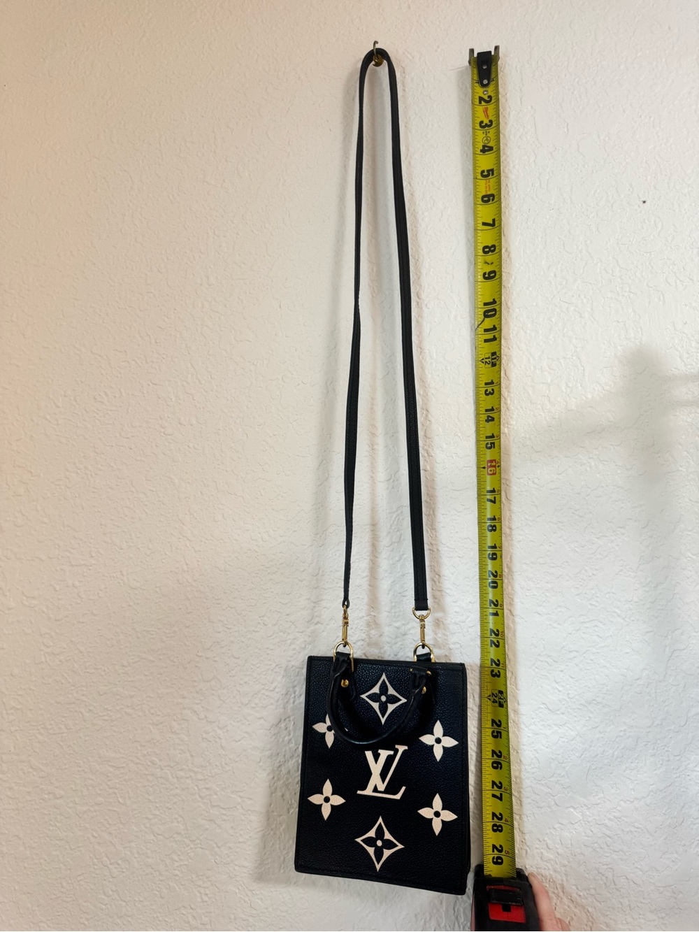 Louis Vuitton Black Mini Tote with Beige Monogram Accents - Picture 7 of 12